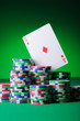 Casino concept with chips and cards