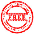 Illustration: Red Free Stamp over white background Red Free Stamp over white background