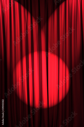 Photo: Brightly lit curtains in theatre concept Brightly lit curtains in theatre concept