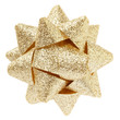 Gold glitter bow isolated, clipping path included