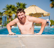 Attractive Young man in the pool Attractive Young man in the pool