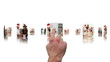 Hand scrolling through a montage of Christmas themed videos