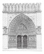 Door, Middle of the front Of Notre-Dame de Paris or Notre Dame C