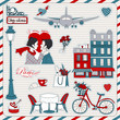 Paris travel icons Paris travel icons