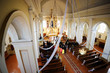 A wedding in a church, upper view A wedding in a church, upper view