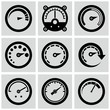 Circular gauges icons set. Circular gauges icons set.