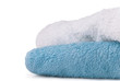 Two towels isolated on a white background close-up