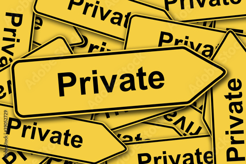 Illustration: Private Hinweisschilder Private Hinweisschilder