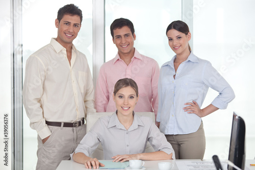 Photo: Businessteam at the office Businessteam at the office