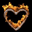 Herz aus Eis in Flammen