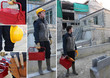 Collage of a construction worker