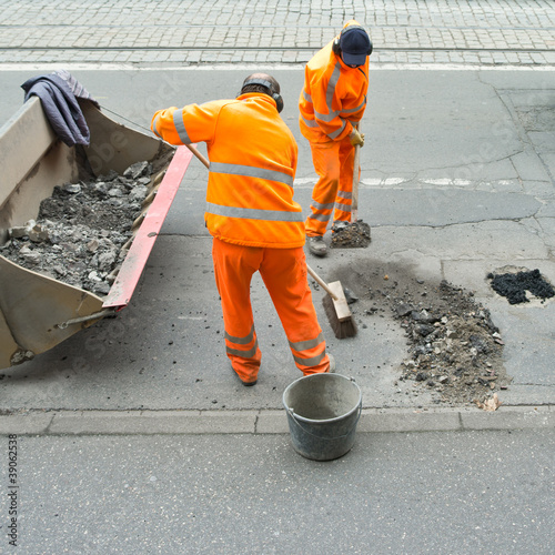 Photo: Straßenarbeiter Straßenarbeiter