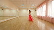 woman perform a belly dance in dancing school