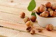 hazelnuts in a ceramic dish