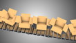 Cardboard boxes moving on conveyor belt, loopable