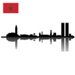 Vektor: Detailed vector Casablanca silhouette skyline with Flag Detailed vector Casablanca silhouette skyline with Flag