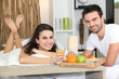 Photo: Having breakfast in bed Having breakfast in bed