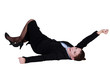 Businesswoman rolling on the ground