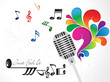 abstract colorful musical mic
