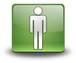 Green 3D Effect Icon "Men's Restroom"