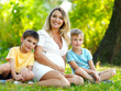 pregnant mother with two sons