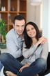portrait of young couple posing at home portrait of young couple posing at home
