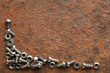 Screws collection on grunge background with copyspace