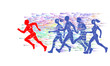 Silhouettes of running athletes