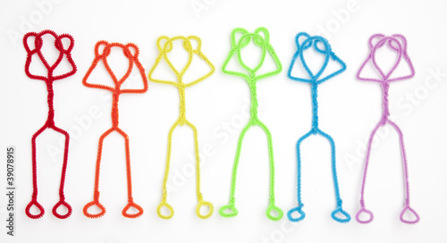 Photo: stick figures relaxing - laying with hands behind heads stick figures relaxing - laying with hands behind heads