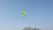 snow kiting on the winter lake ice