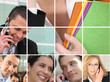 Photo: business employees at phone business employees at phone