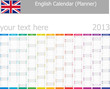 2013 Type-1 English year planner vertical months