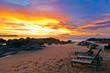 Sunset over the beach Sunset over the beach