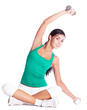 woman with dumbbells