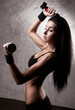 woman with dumbbells