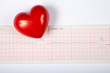 Red heart and cardiogram