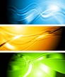 Set of vibrant wavy banners