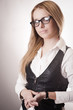 Cute girl wearing glasses