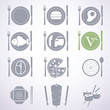 Set of stylish food signs for different types of restaurants