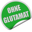 Sticker grün rund curl unten OHNE GLUTAMAT