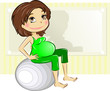 Vektor: Pregnant Girl exercising Pregnant Girl exercising