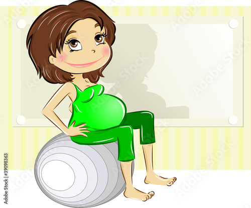 Vektor: Pregnant Girl exercising Pregnant Girl exercising
