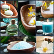 Spa collage in blue