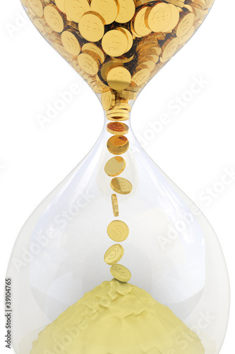 Illustration: Time is money. Waste time concept Time is money. Waste time concept