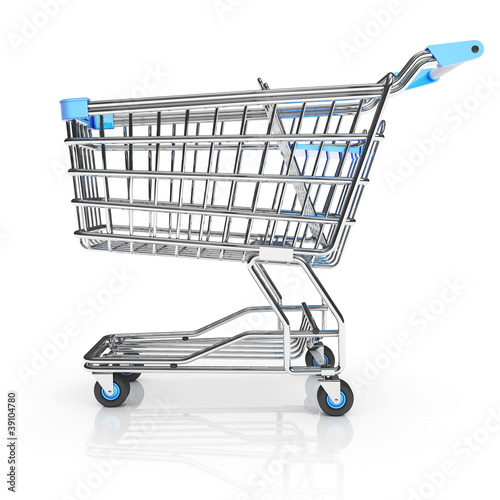 Illustration: Shopping cart isolated on white Shopping cart isolated on white