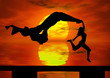 Jumping at the sunset