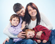 Cute family of a four
