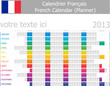 2013 Type-1 French year planner months are horizontal