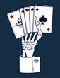 Vector: Skeleton Hand with Cards Skeleton Hand with Cards