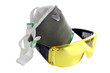 Respirator and glasses